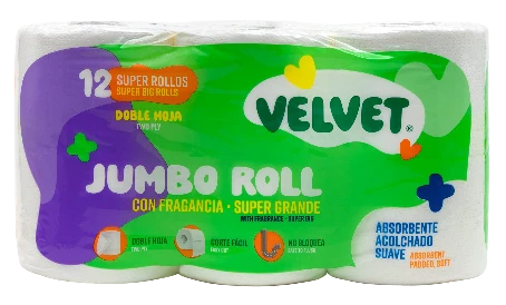 Papel higiénico Velvet, 12 unidades